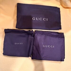 Gucci dust bags pouches 3 bags bundle new